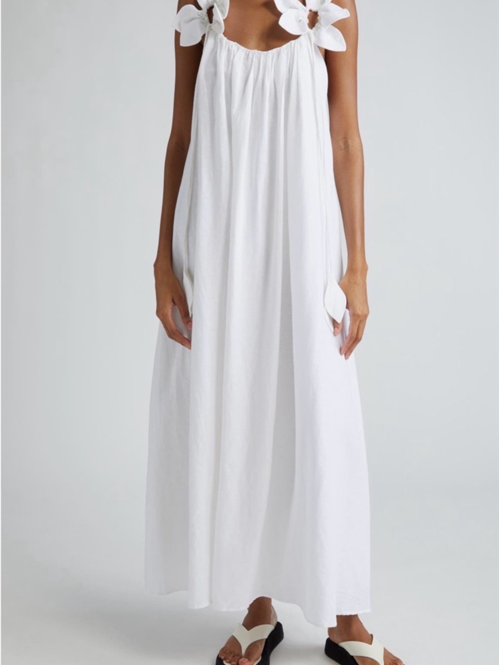 NWT Farm Rio Hot Pink Cotton Tie-Strap Maxi Dress - Large
